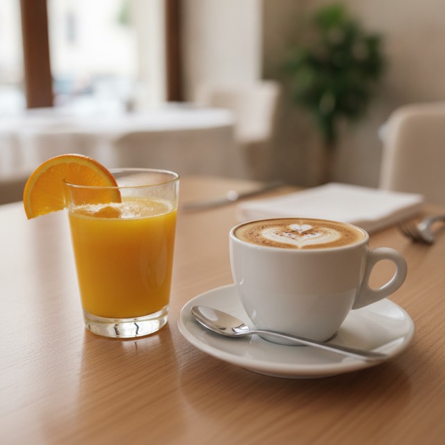 Cappuccino e spremuta